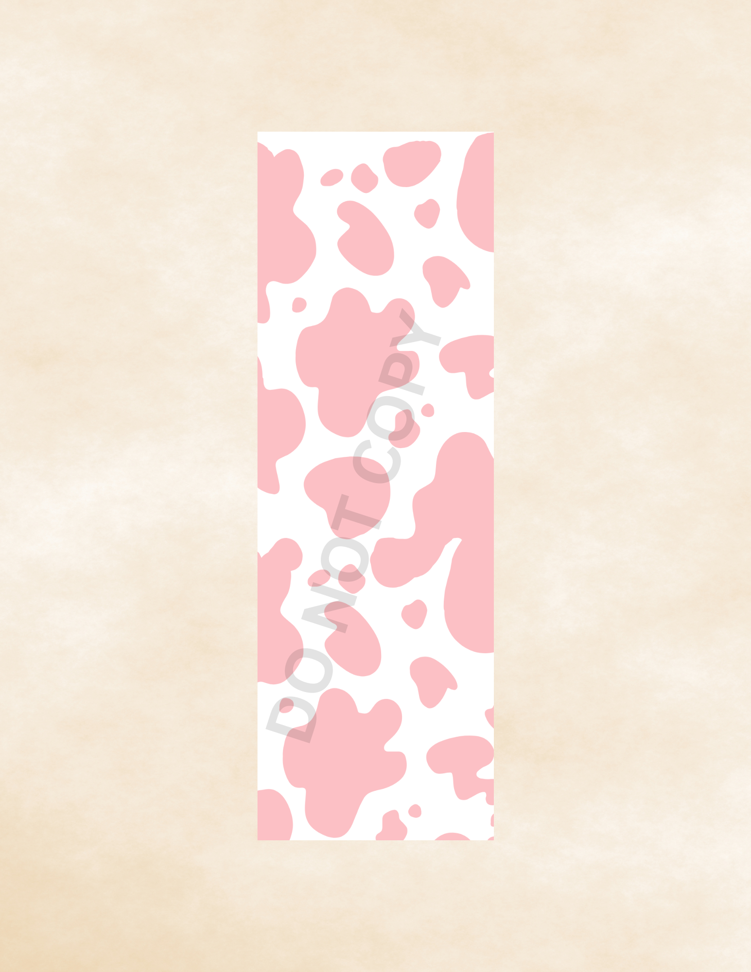 PINK COWPRINT BOOKMARK
