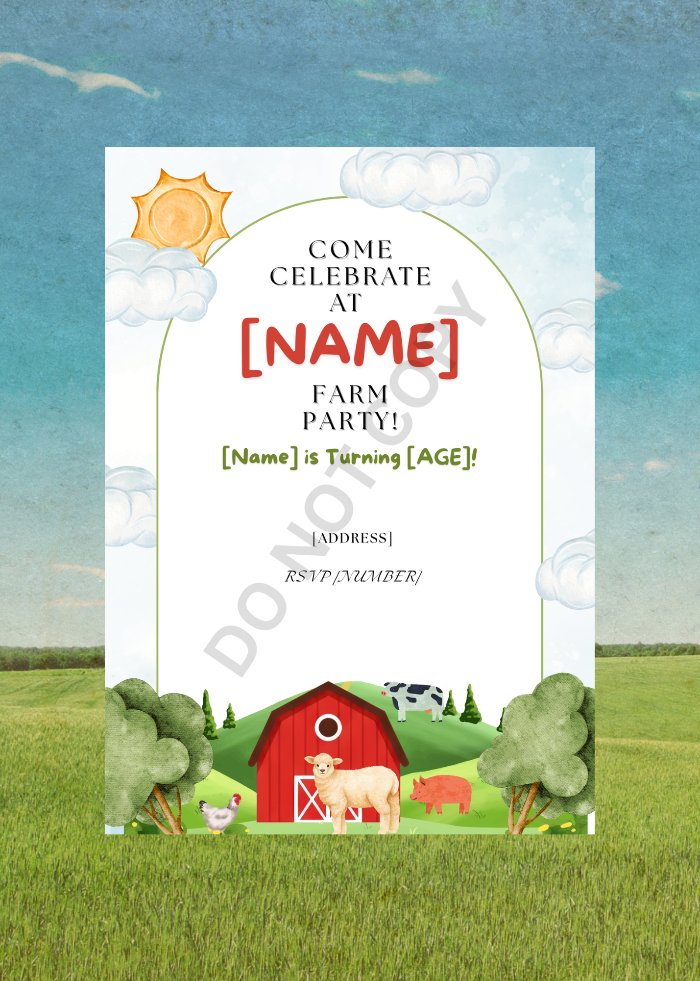 Farm - Birthday Invitation