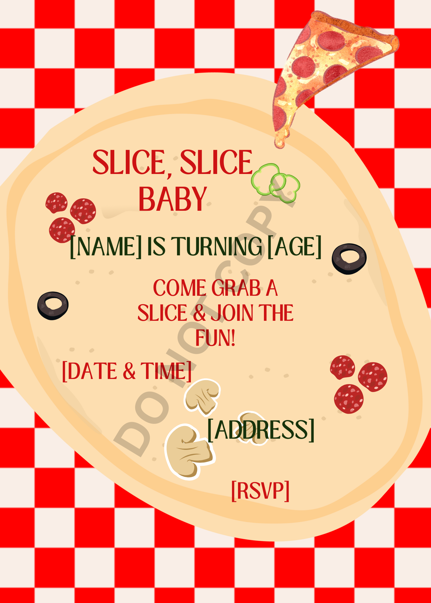 Slice,Slice Baby Birthday Invitation