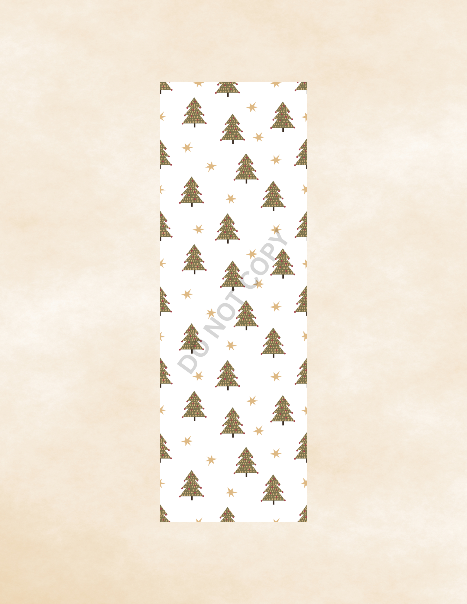 White & Green Christmas Trees Bookmark – Laminated with Tassel