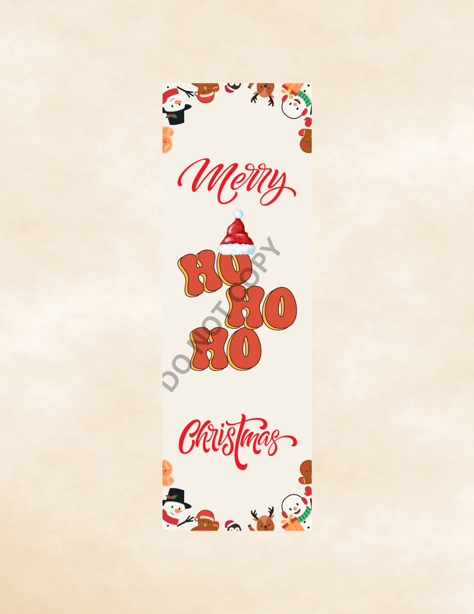 Merry Christmas & Ho Ho Ho Bookmark – Laminated with Tassel