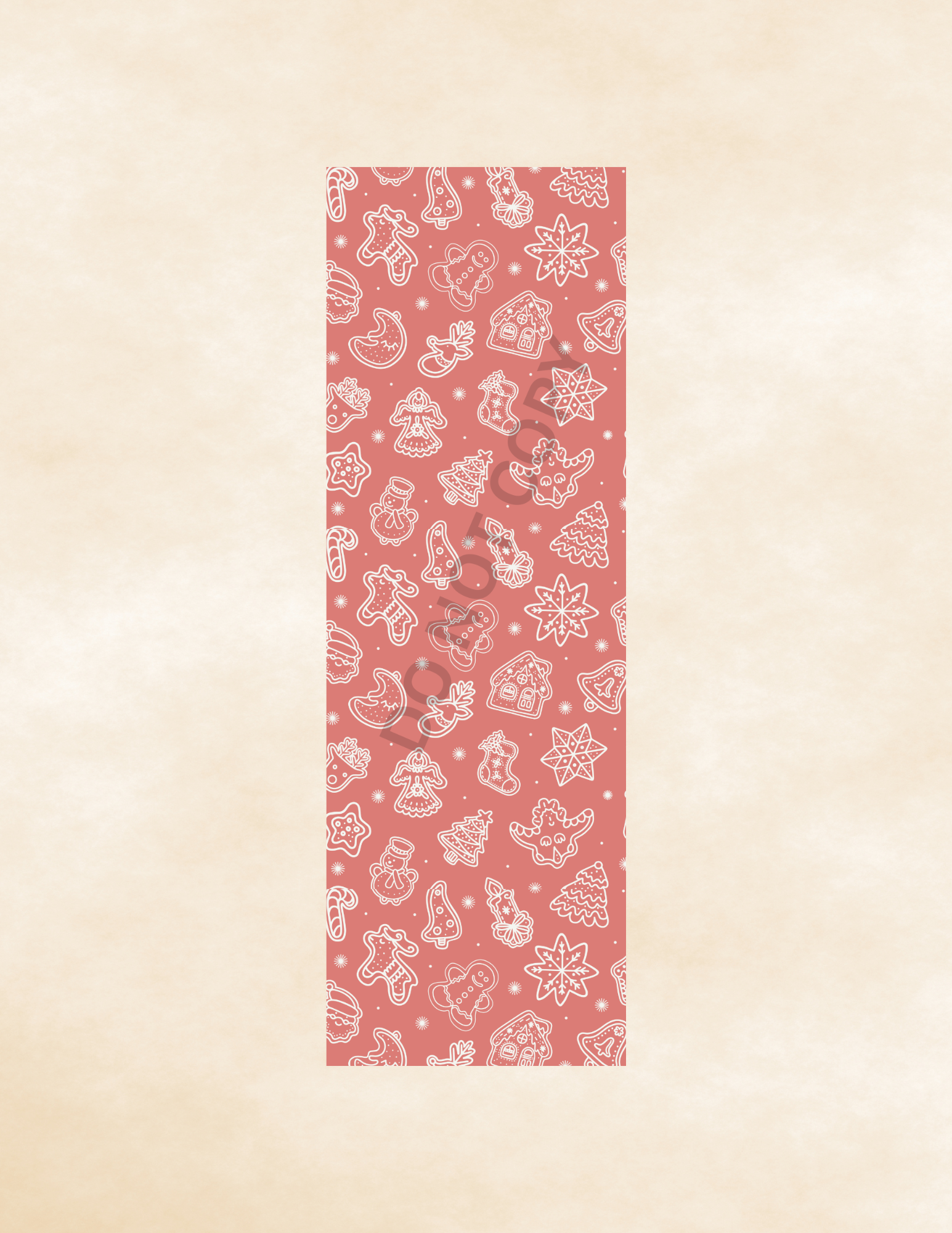 Red Christmas Icons Bookmark – Laminated with Tassel