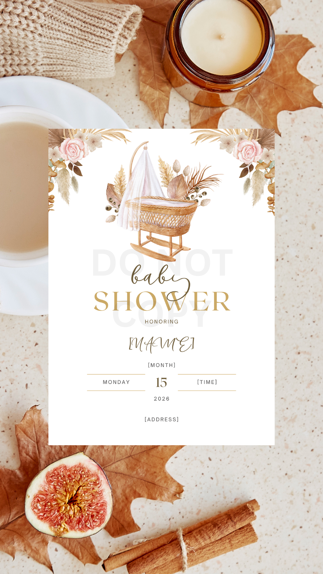 Cozy Fall Baby Shower Invitation