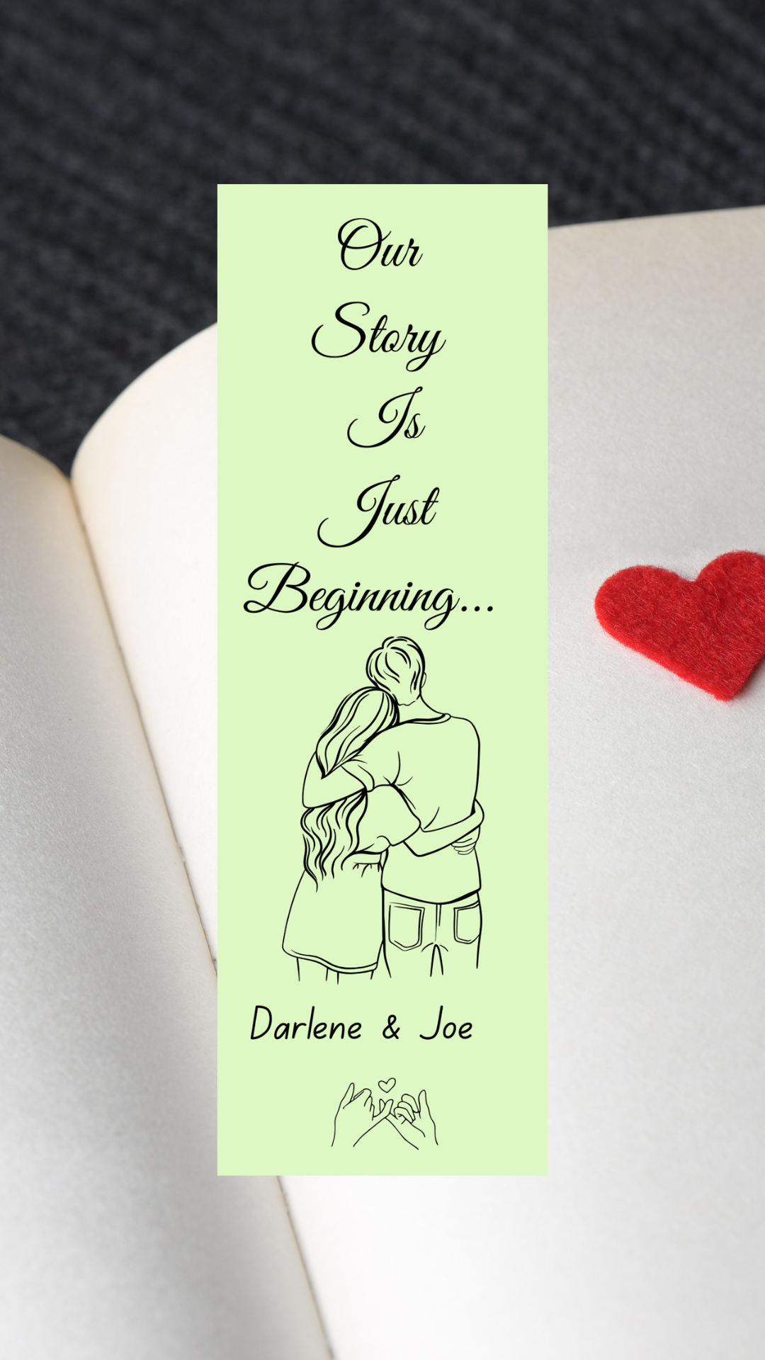 Custom Couple Bookmark