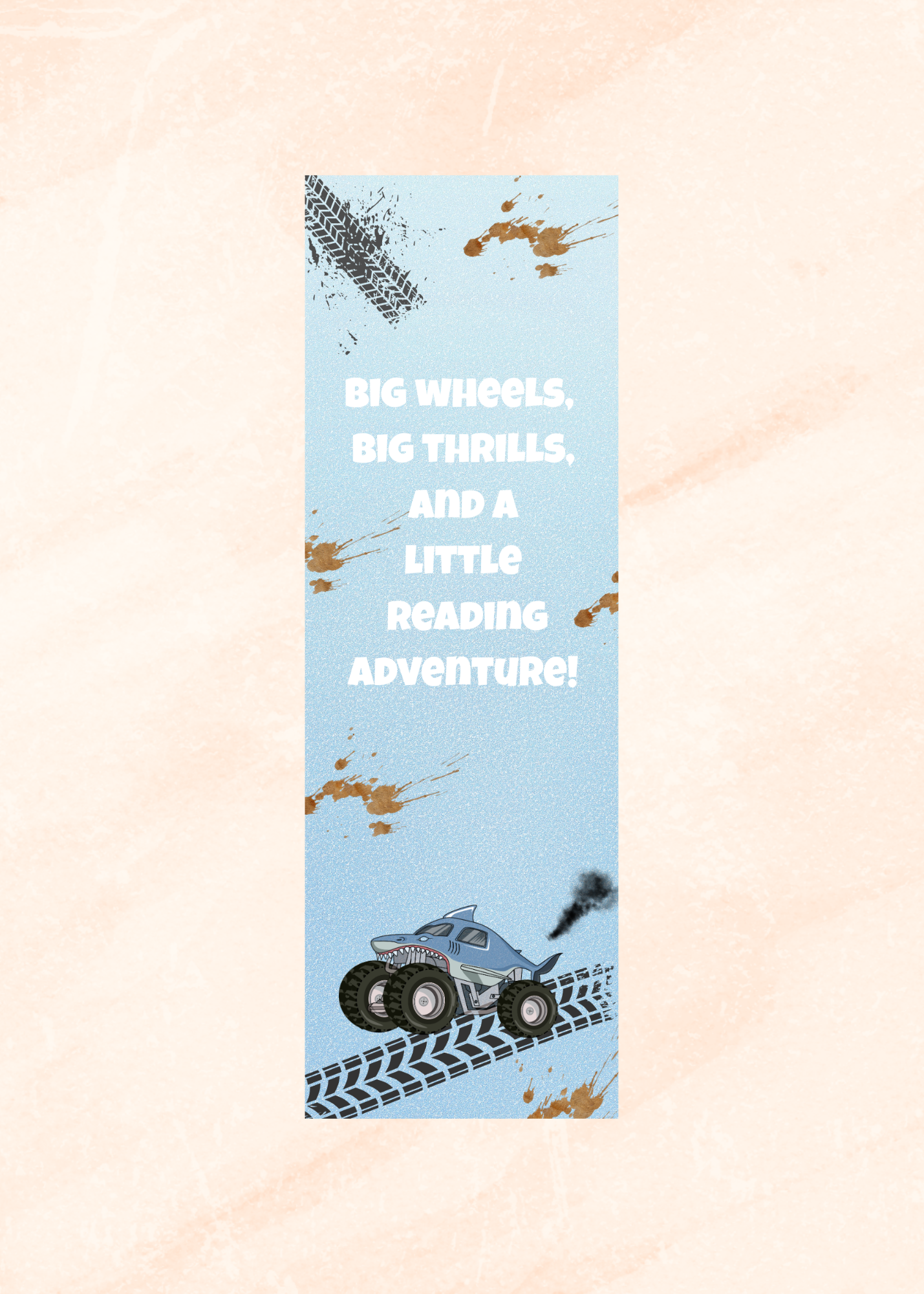 Monster Truck Reading Buddy- Bookmark